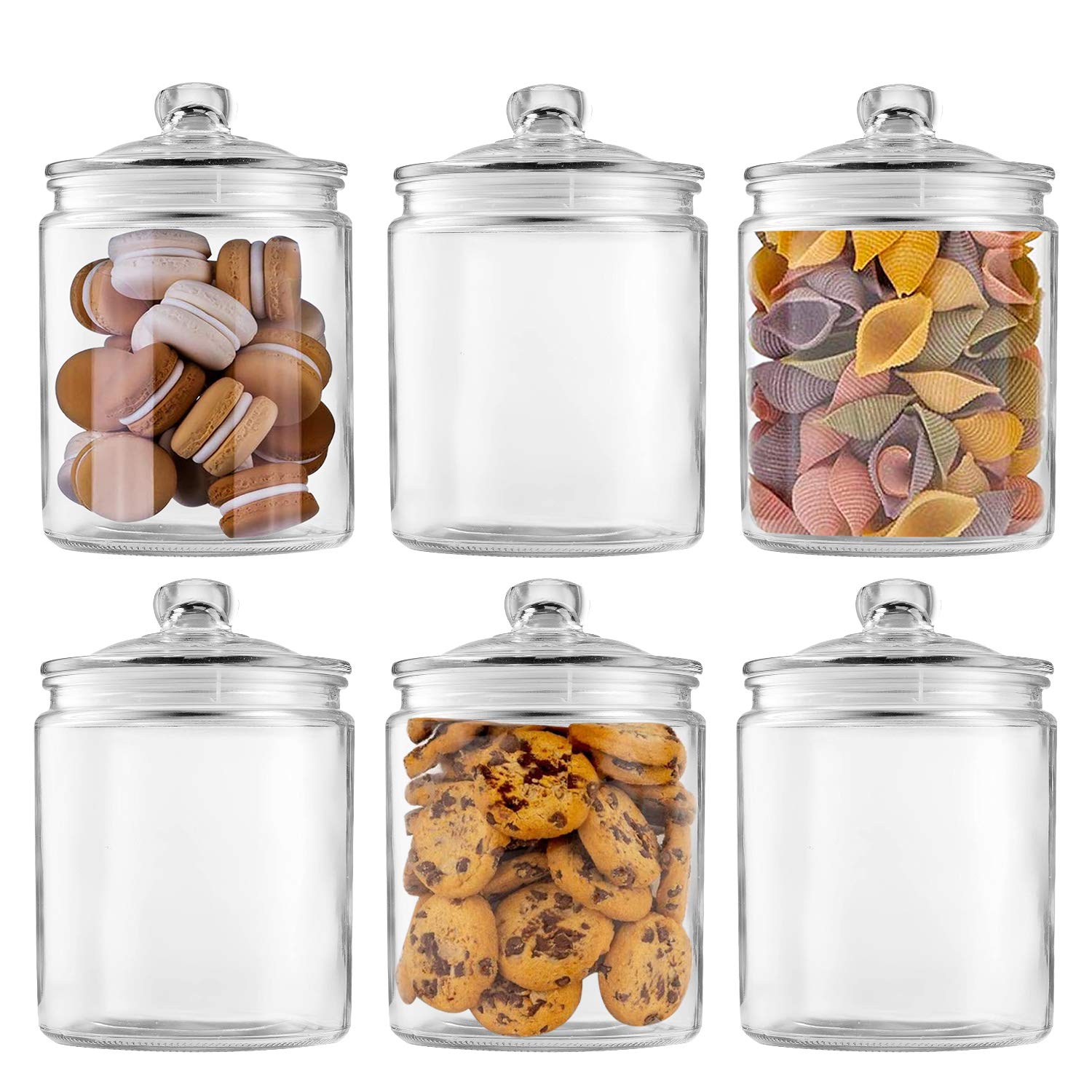 Maredash jar front view showing clear glass and lid, ideal for pantry display