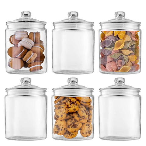 Maredash jar front view showing clear glass and lid, ideal for pantry display