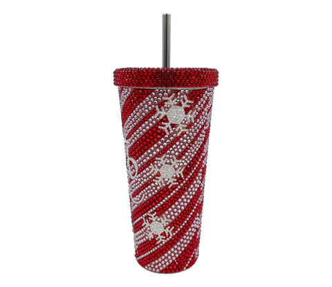 Mariah Carey tumbler in use with straw in hand, shows 26oz capacity for fewer refills