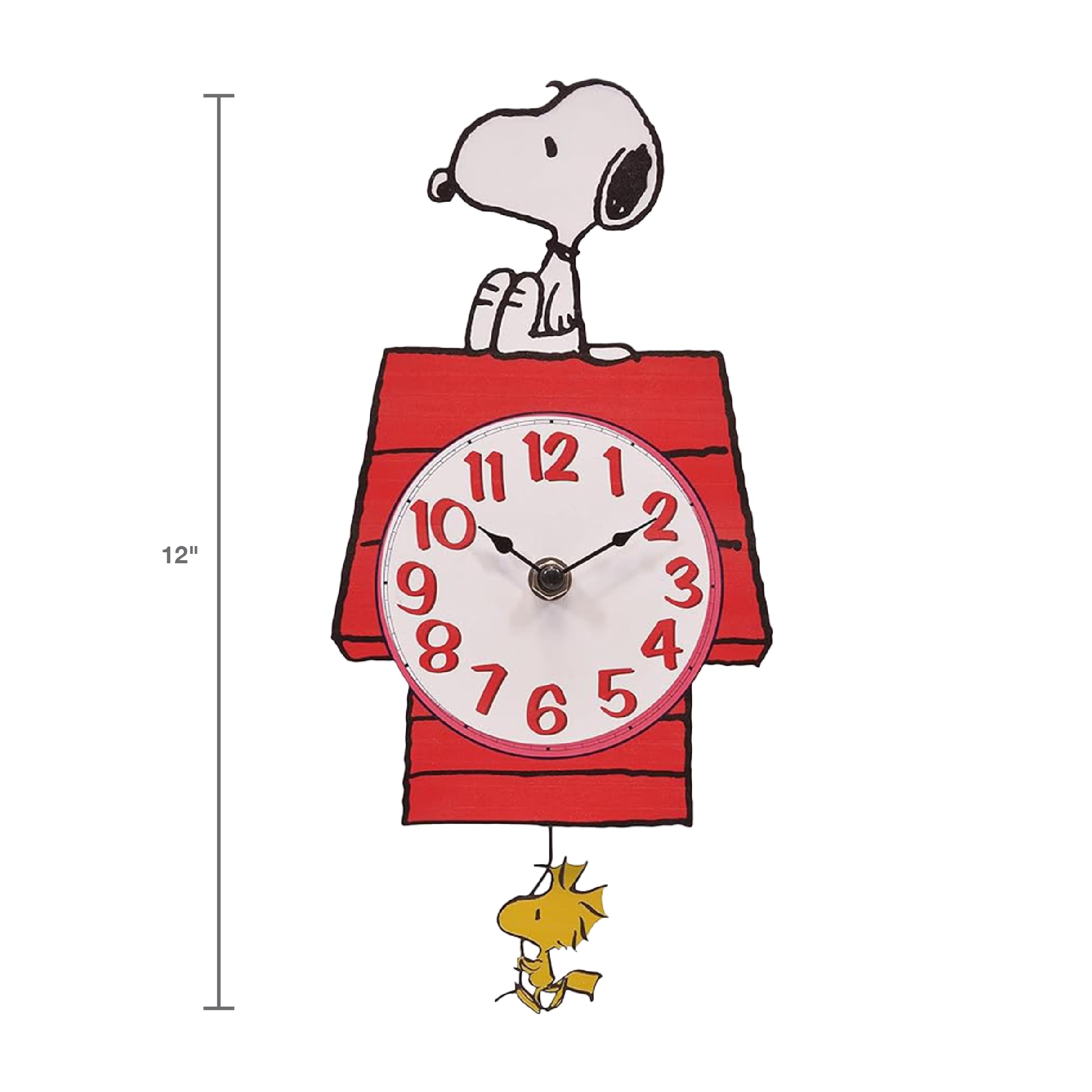 Mark Feldstein Snoopy clock side profile displaying stamped metal edge benefit: durable construction