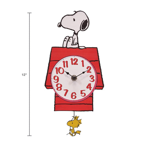 Mark Feldstein Snoopy clock side profile displaying stamped metal edge benefit: durable construction