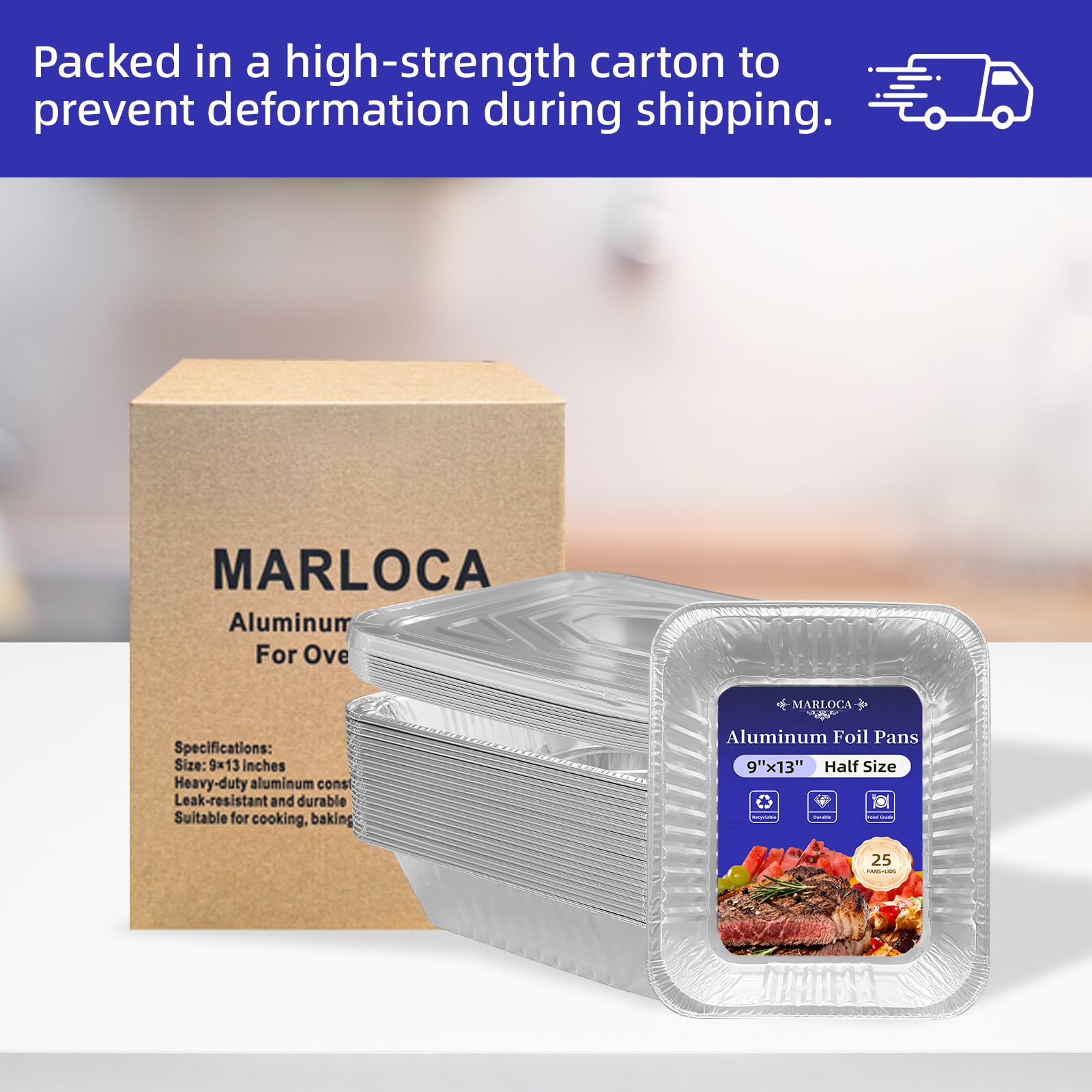 MARLOCA MARLCOA recyclable symbol and foil texture promoting recycling