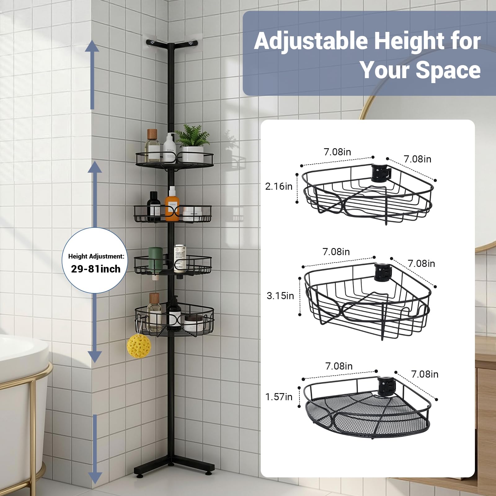 Marovitax adjustable pole assembled to preferred height for accessibility