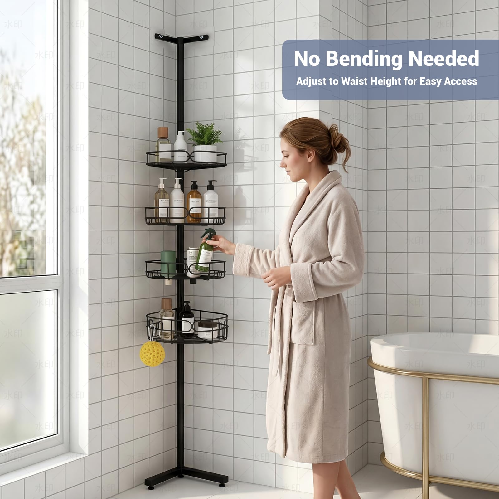 Marovitax mesh shelf holding razor and soap for organized drying
