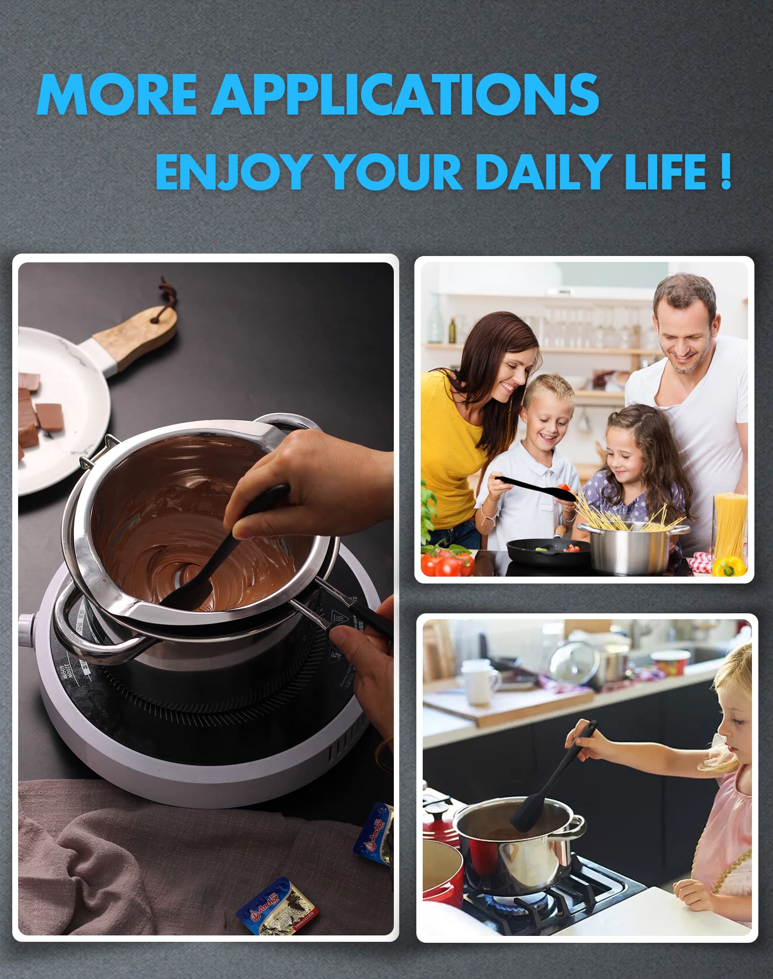 Marsheepy lifestyle shot melting chocolate to show smooth results and easy cleanup