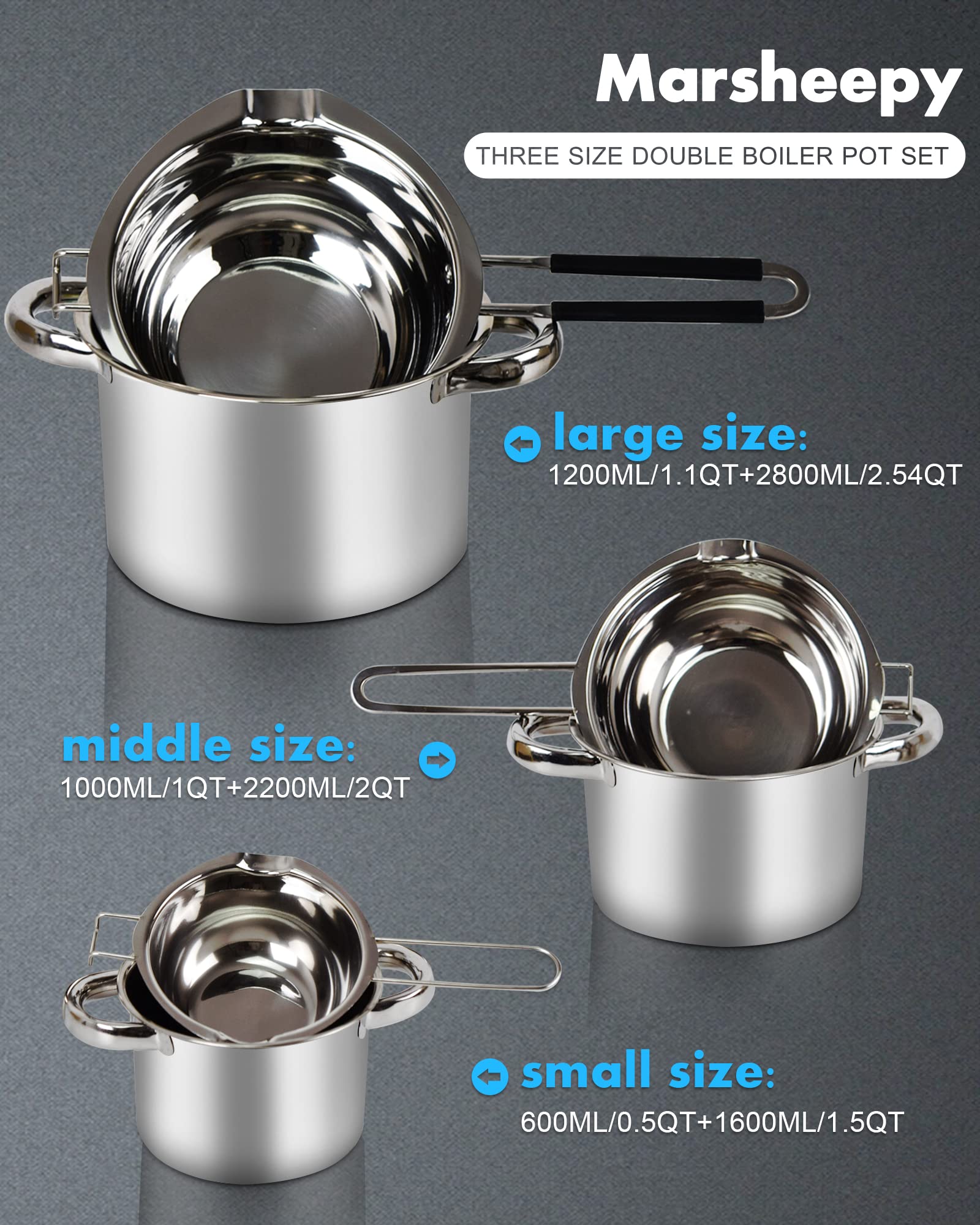 Marsheepy pots beside measuring cup showing scale and capacity for meal planning
