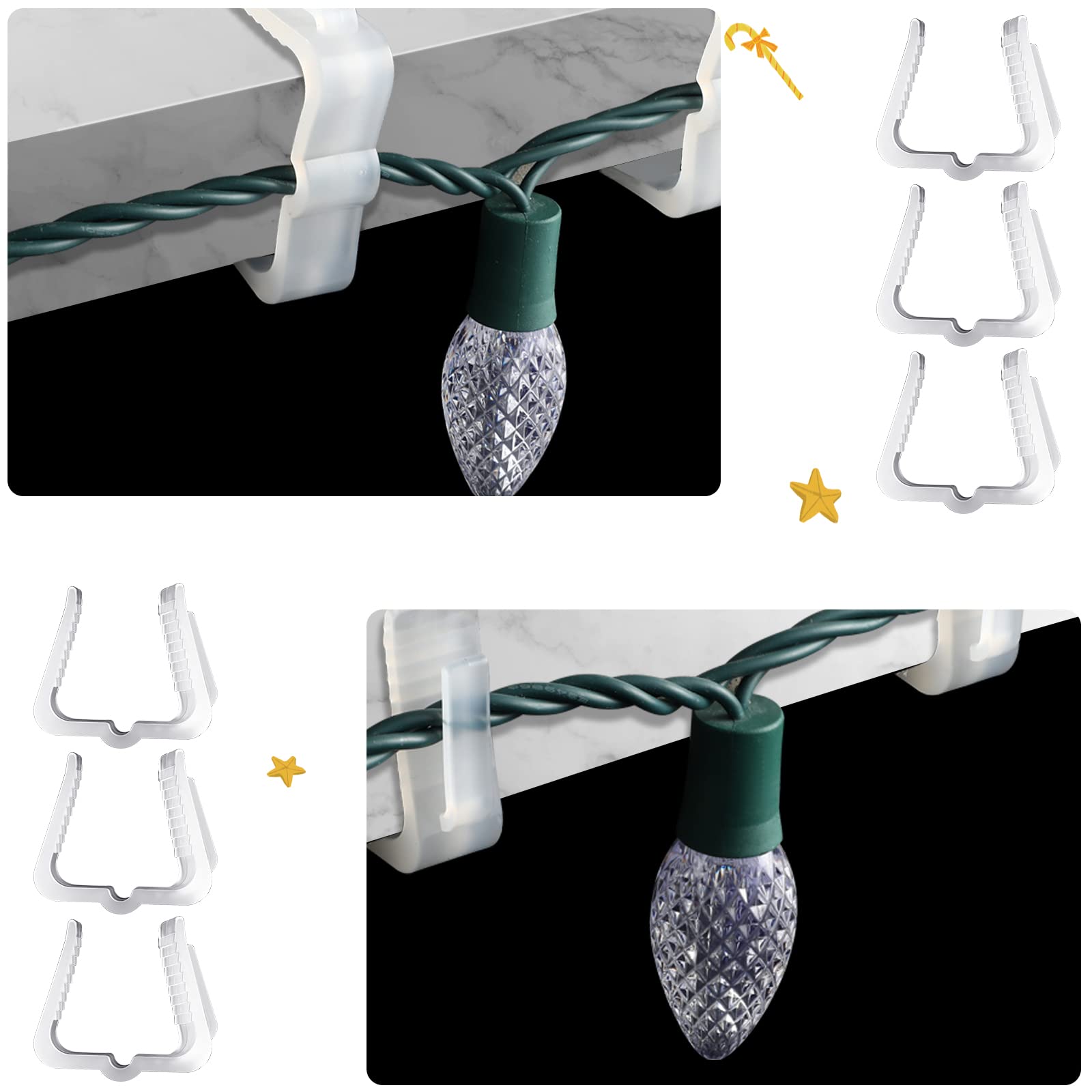Marsui clip mounted on fascia board showing damage-free hold benefit
