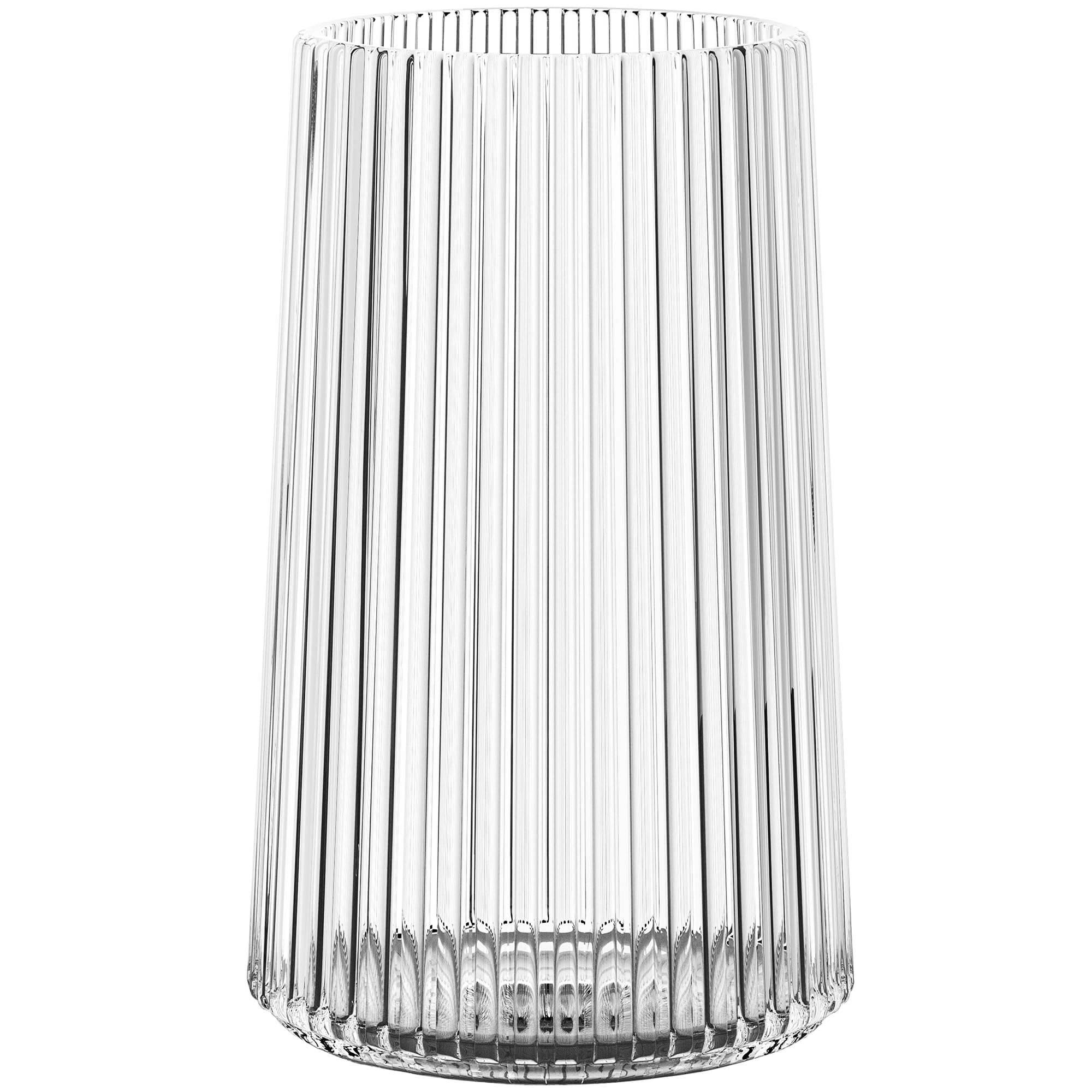MARTAGE clear vase front view showing elegant simplicity and display benefit