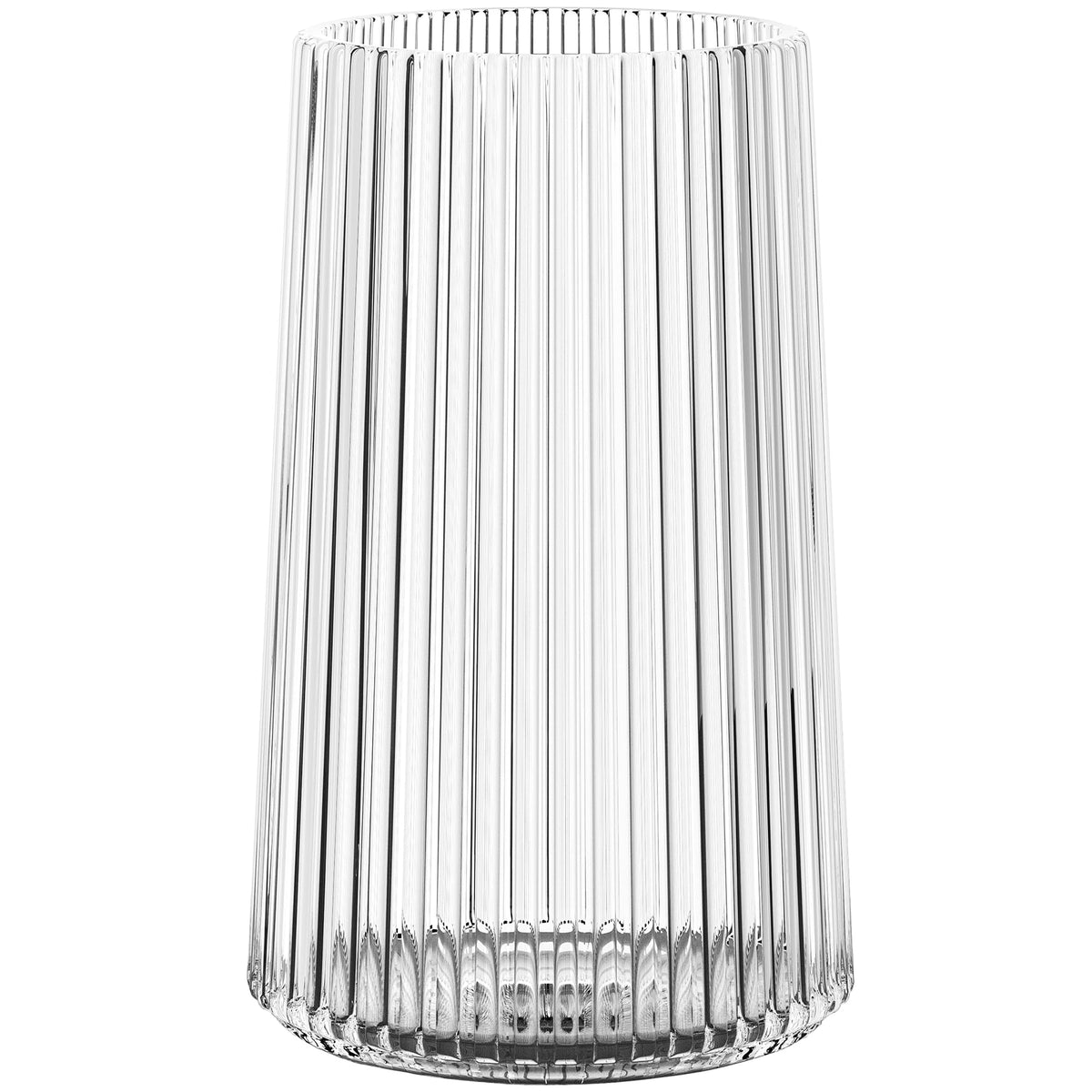 MARTAGE clear vase front view showing elegant simplicity and display benefit