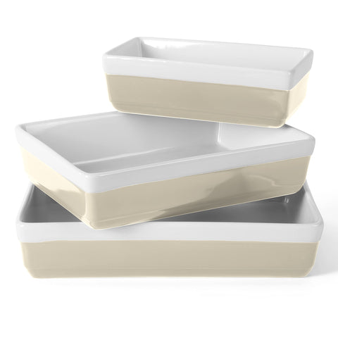 Martha Stewart front view of three-piece set showing elegant grey finish and sizes
