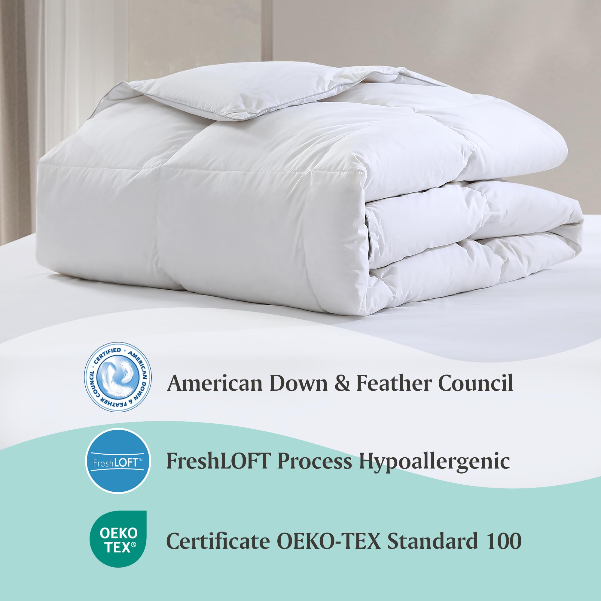 Martha Stewart comforter styled on bed in a modern bedroom providing cozy hotel-like comfort