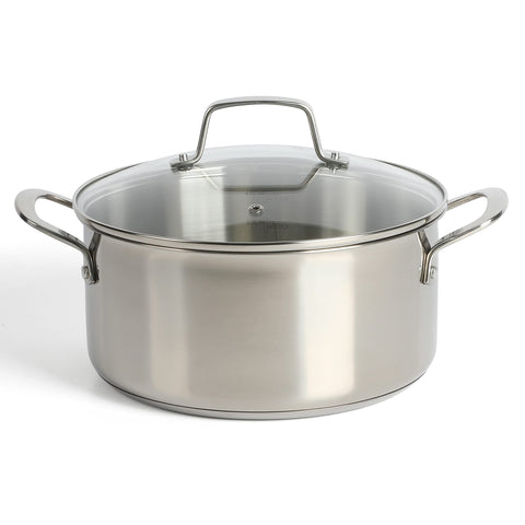 Martha Stewart Castelle front view showing polished stainless and elegant silhouette, lasting performance
