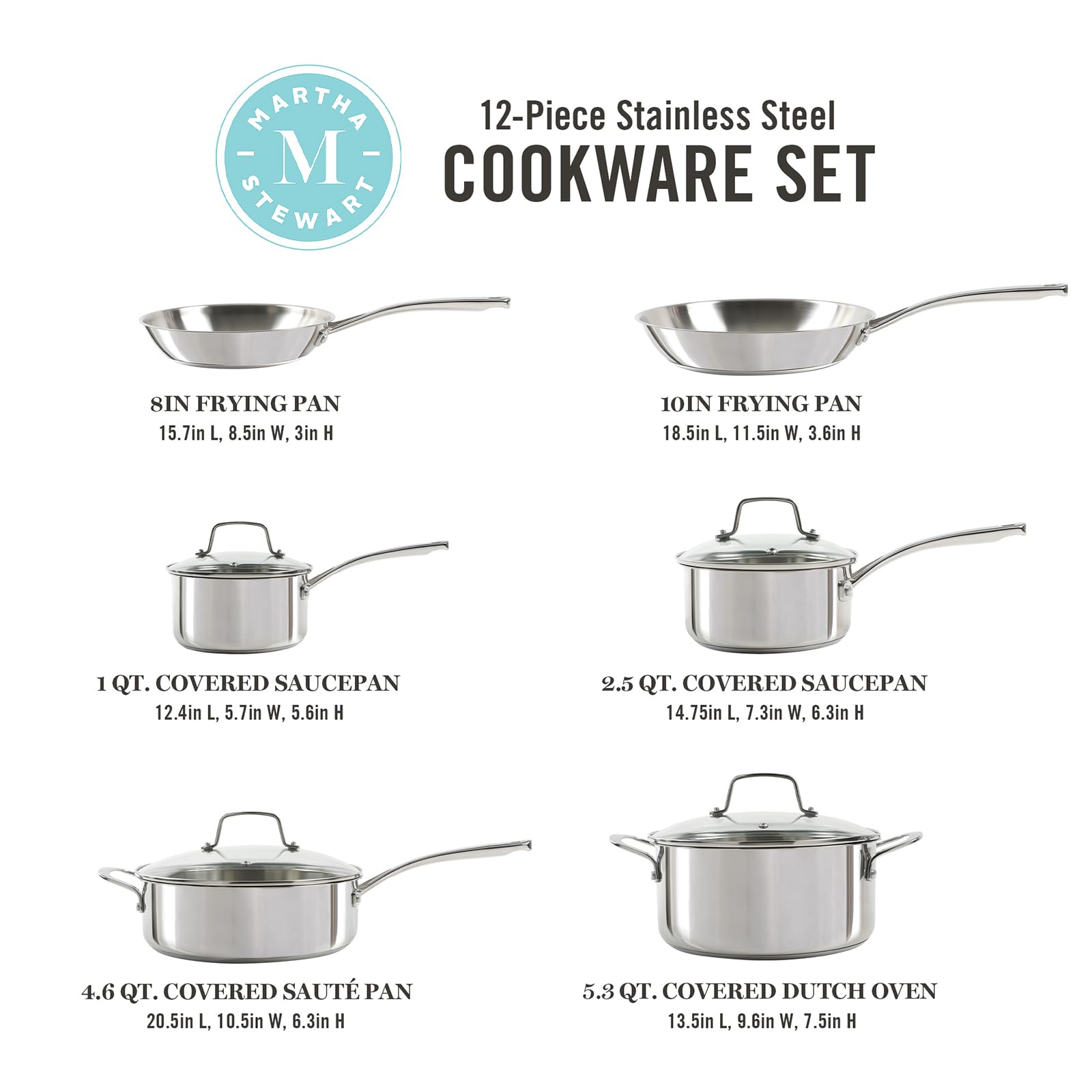 Martha Stewart Castelle close-up of vented glass lid and Y-handle offering safe monitoring and secure grip