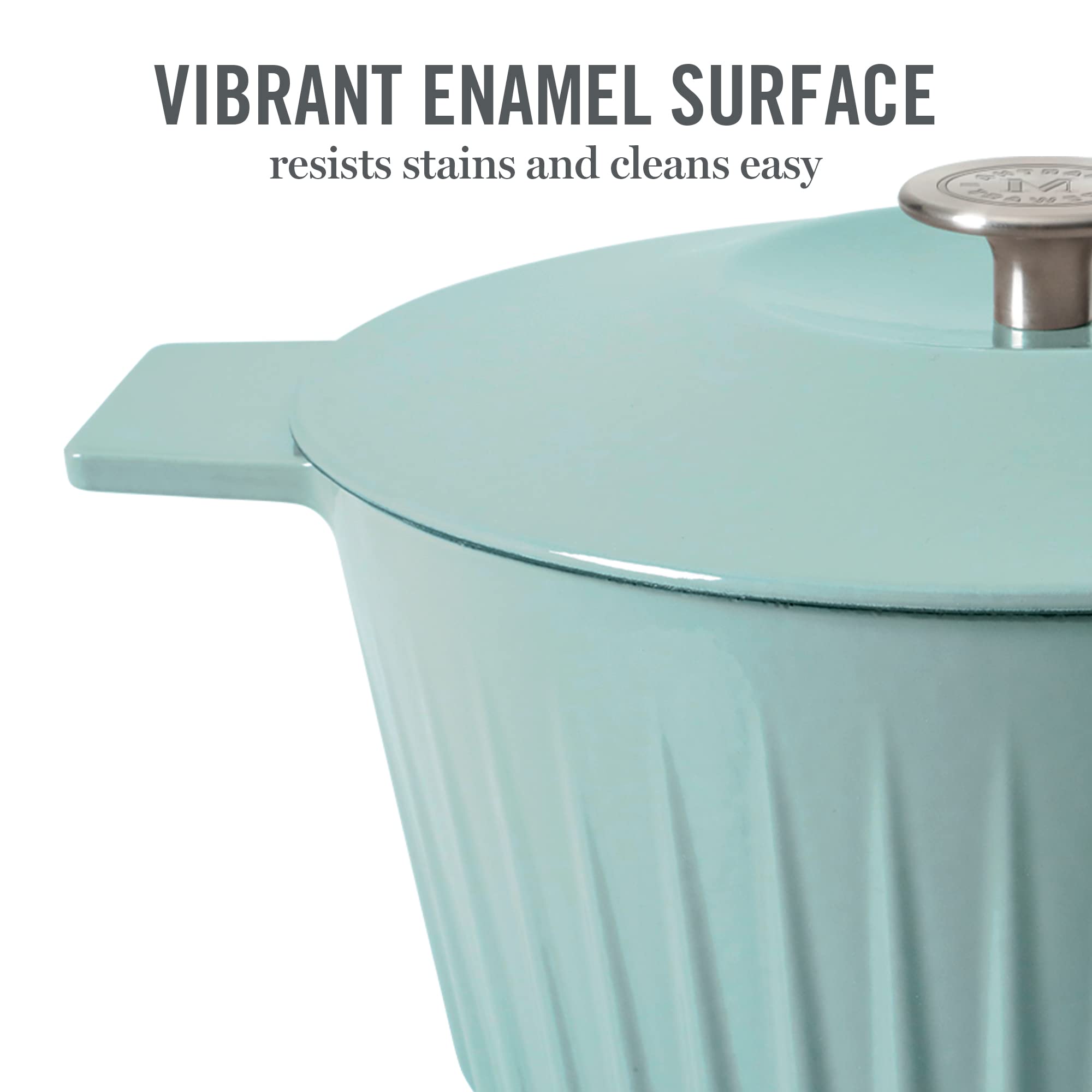 Martha Stewart Eastholm wide handle close-up showing sturdy grip for safe transfer benefit