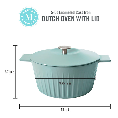 Martha Stewart Eastholm lid detail highlighting moisture-redirecting grooves and stainless knob benefit
