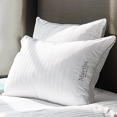 Martha Stewart pillow front view showing plush look and hotel-style finish