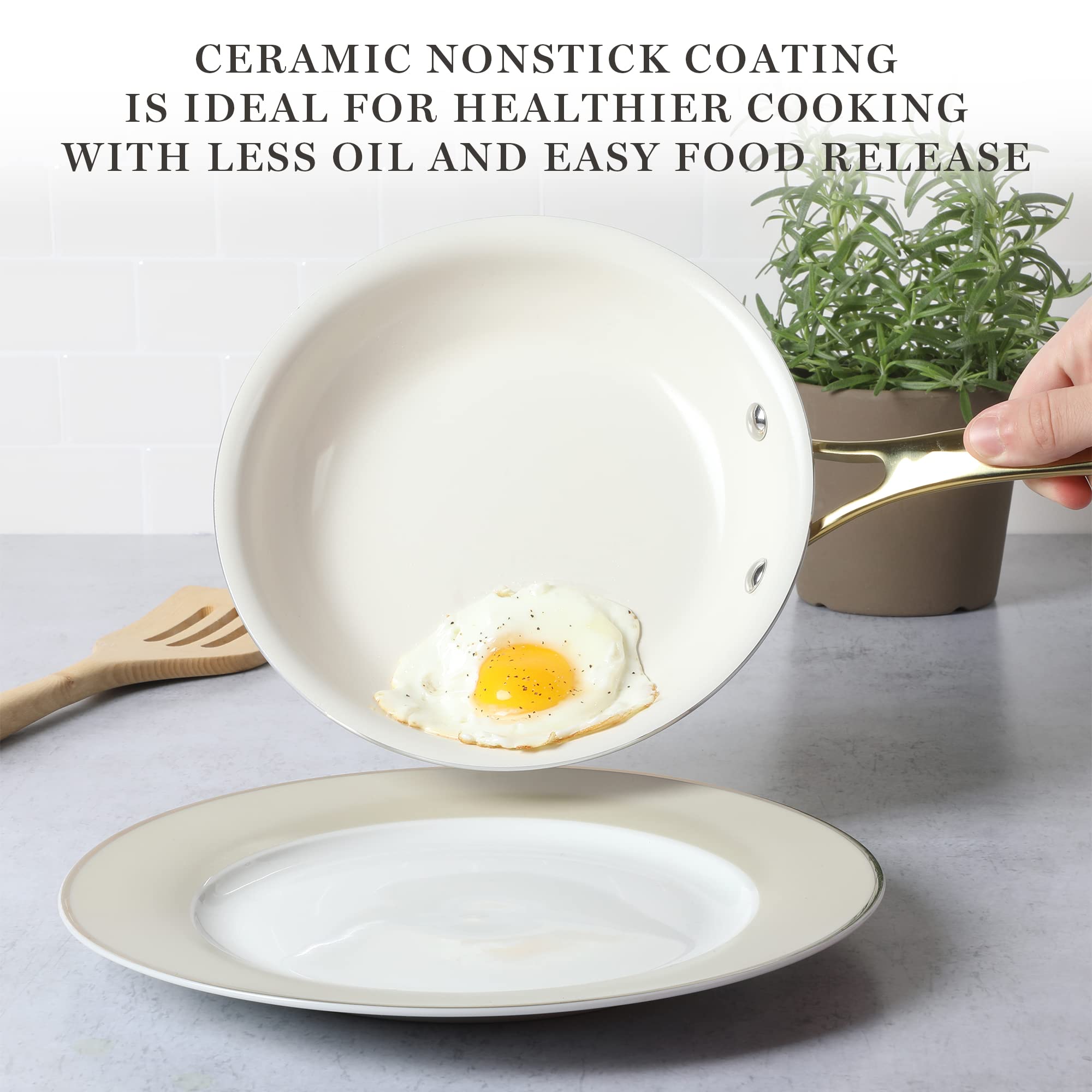 Martha Stewart ceramic interior close-up highlighting nonstick easy-release surface