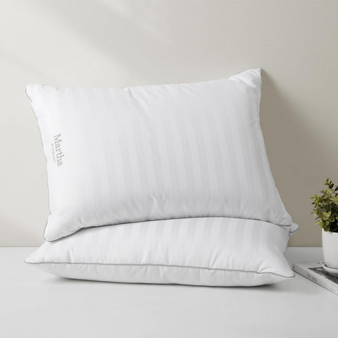 Martha Stewart pillow styled on bed illustrating refined look and everyday comfort