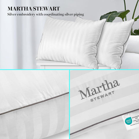 Martha Stewart pillow label and Oeko-Tex tag indicating certified safety