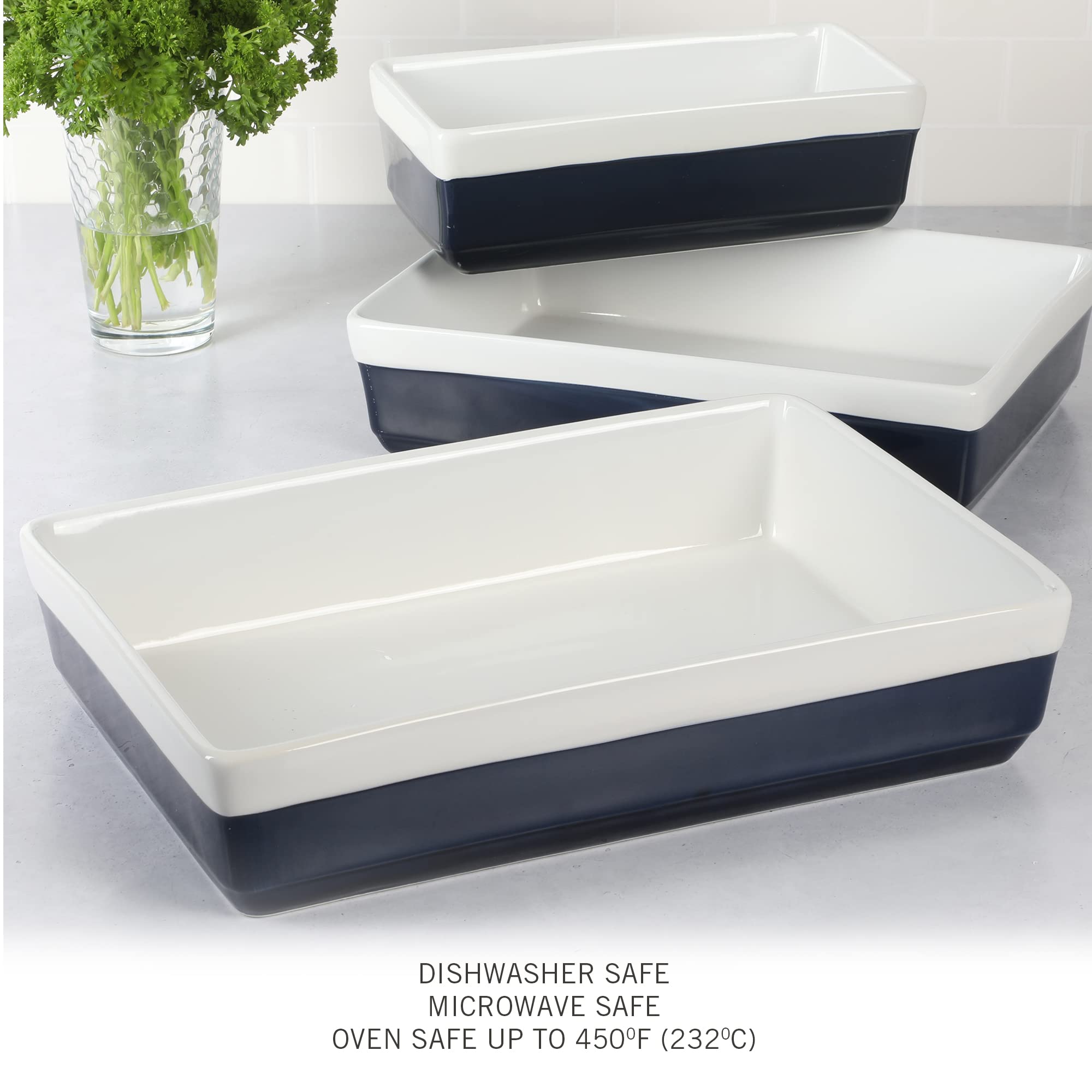 Martha Stewart size comparison on counter illustrating three-piece set capacity