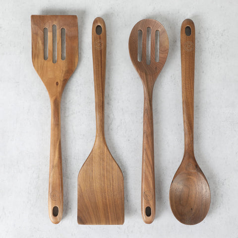 Martha Stewart utensils in use stirring nonstick skillet for safe cooking