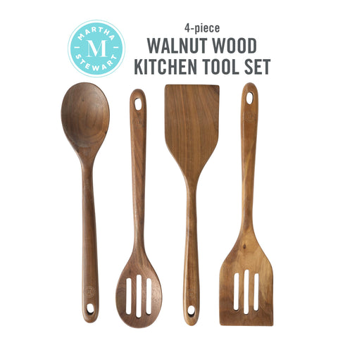 Martha Stewart walnut spoon close-up showing smooth grain and comfortable grip