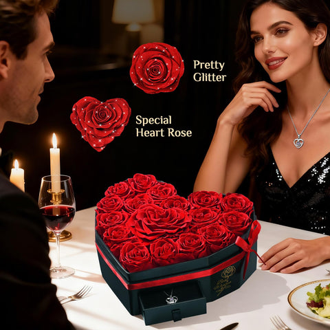 MARTINE MALL heart-shaped center rose detail emphasizing focal design and romantic appeal