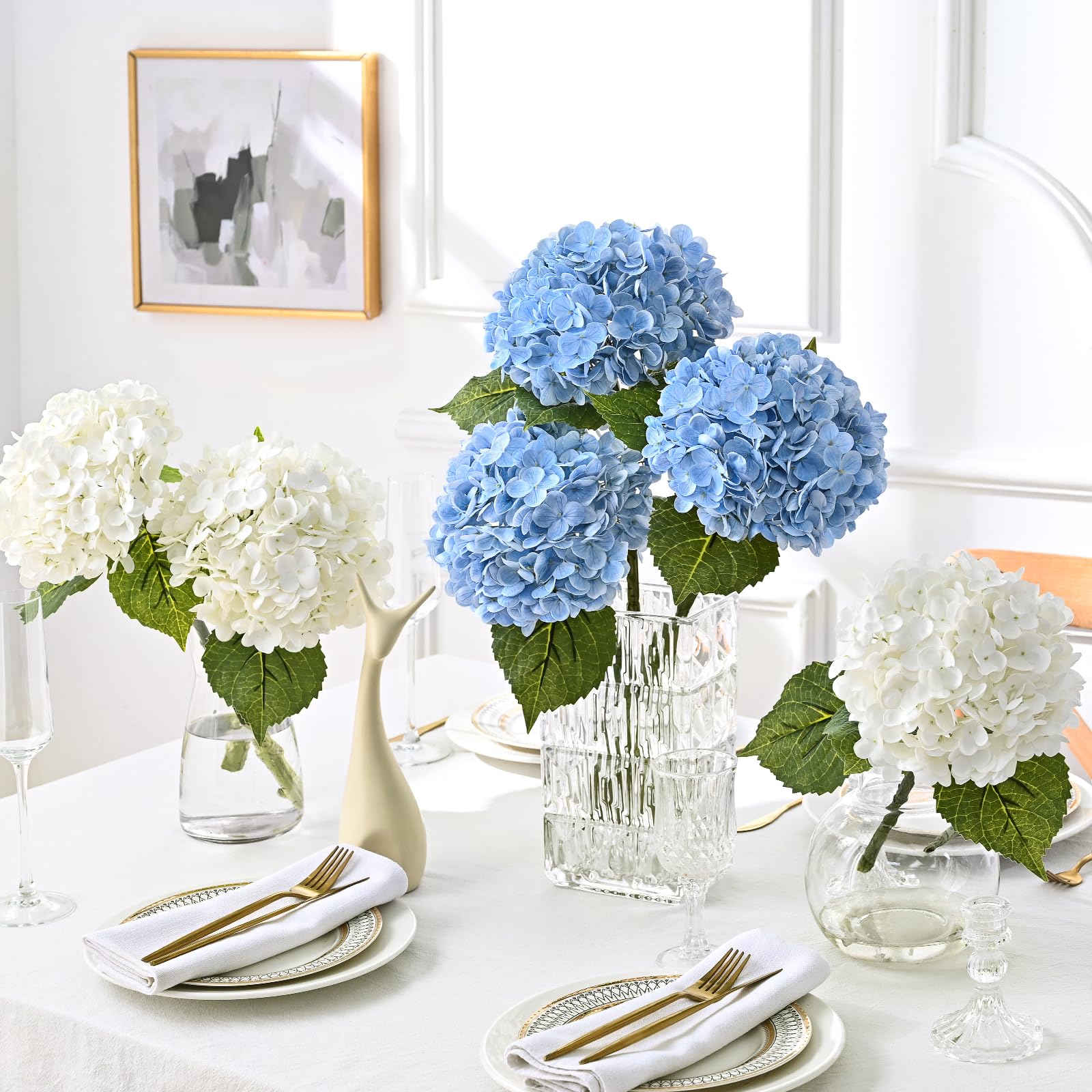 MARTINE MALL hydrangea beside hand to show 21-inch scale and easy placement