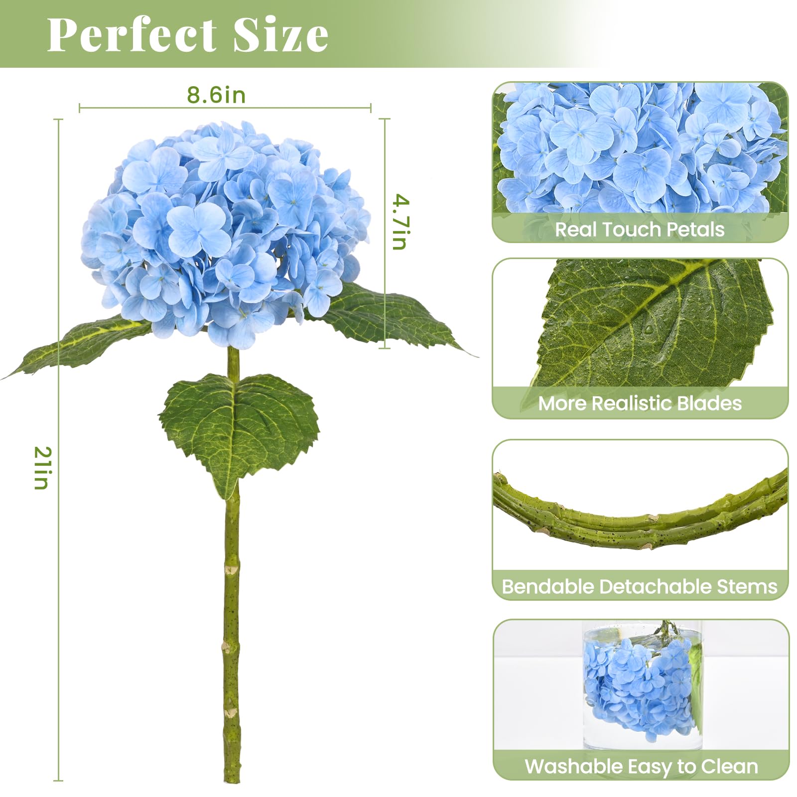 MARTINE MALL hydrangeas in vase in living room adding elegant color and low maintenance