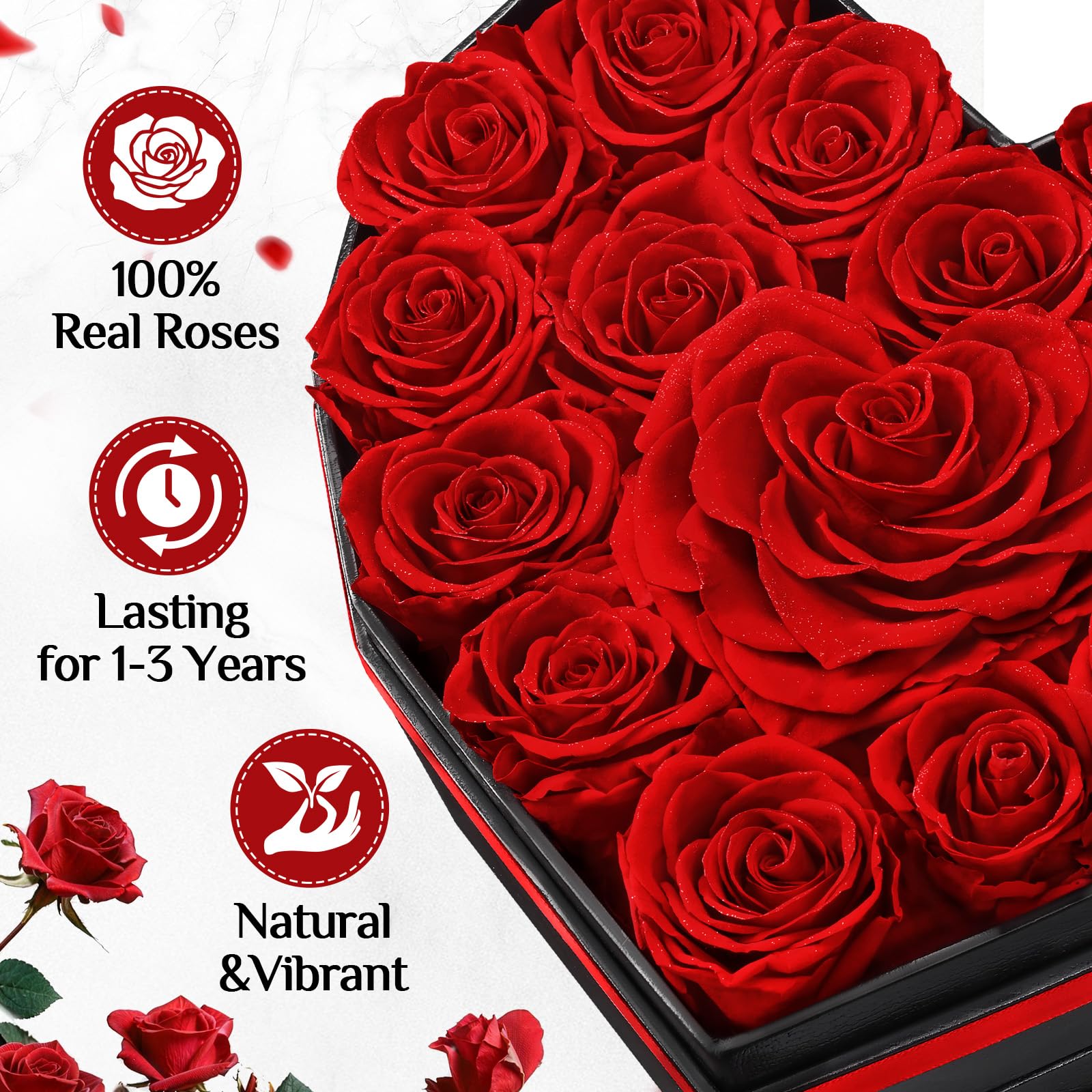 MARTINE MALL side profile of diamond-style heart box demonstrating protective display design