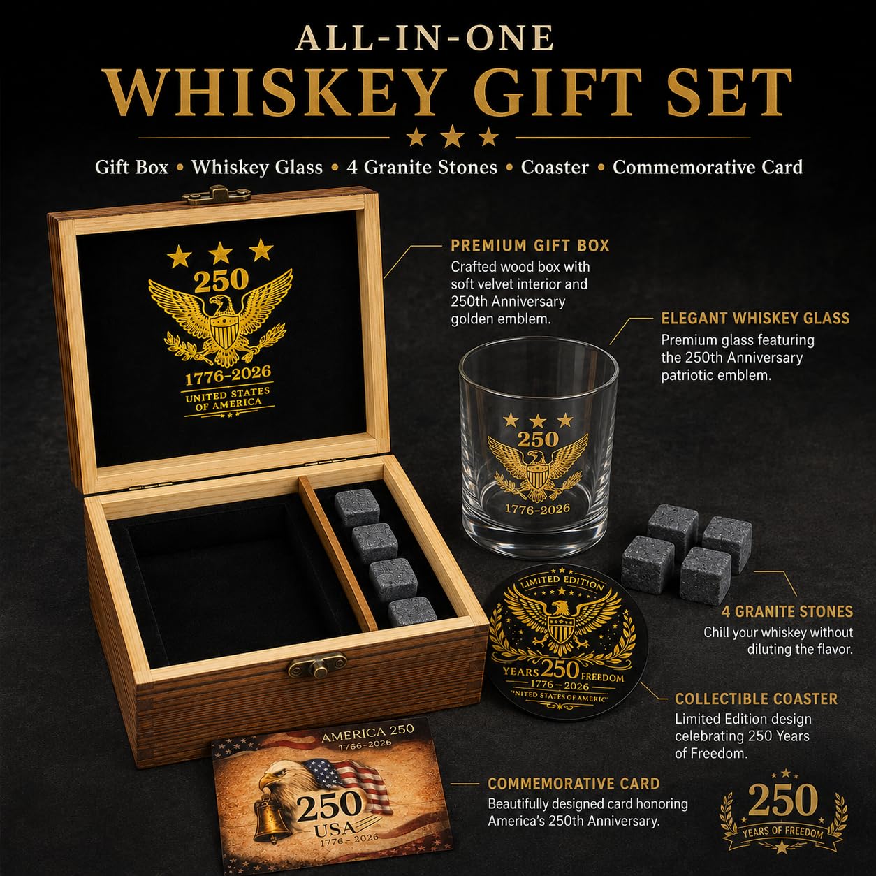 Mascotwish open wooden box displaying all components for easy gifting