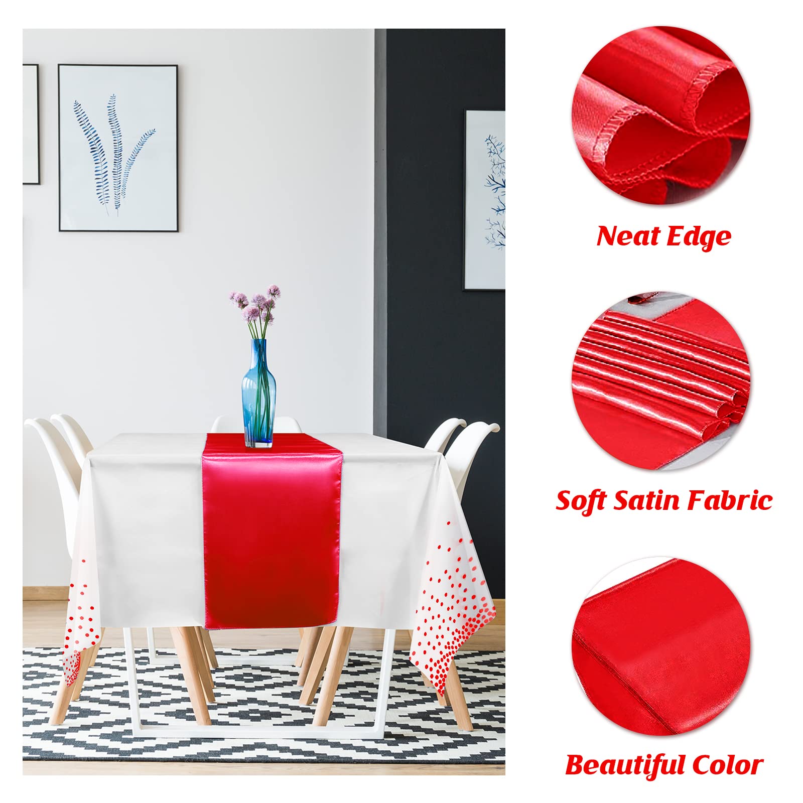 MASHAN satin runner texture detail showing smooth finish and elegance