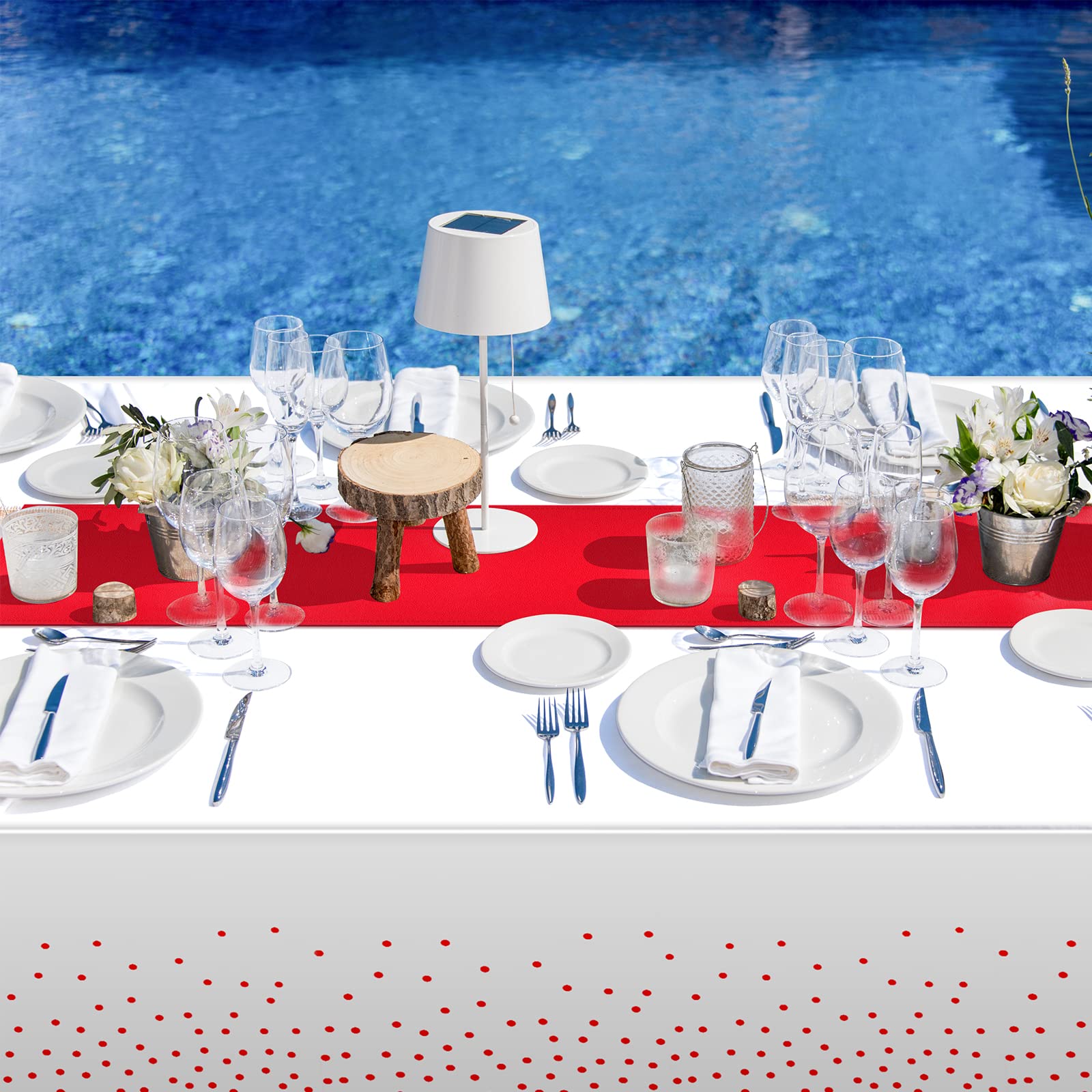 MASHAN size scale on rectangular table showing full coverage and fit