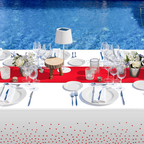 MASHAN size scale on rectangular table showing full coverage and fit