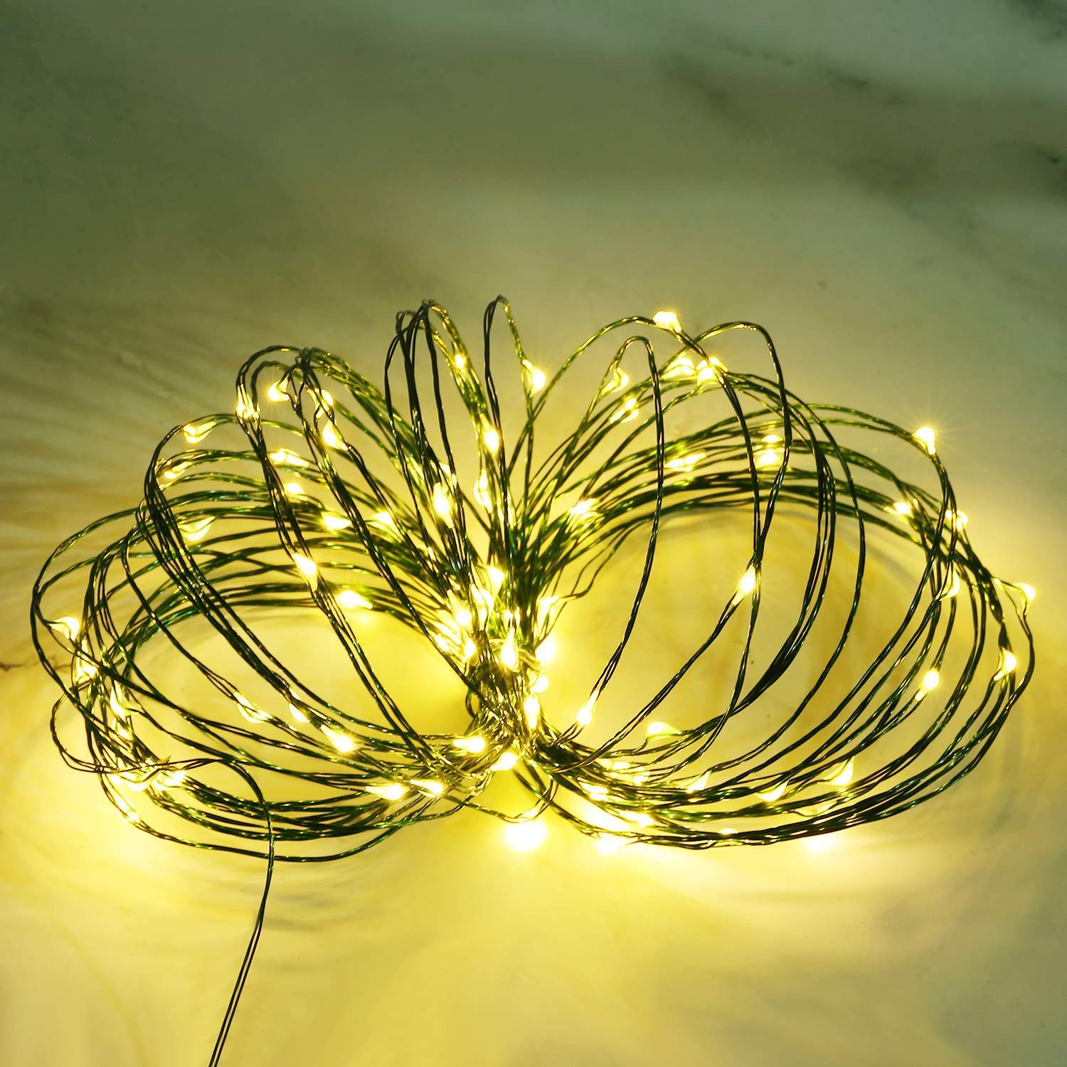 MASHANG close-up of 50 micro LEDs showing delicate warm white glow benefit