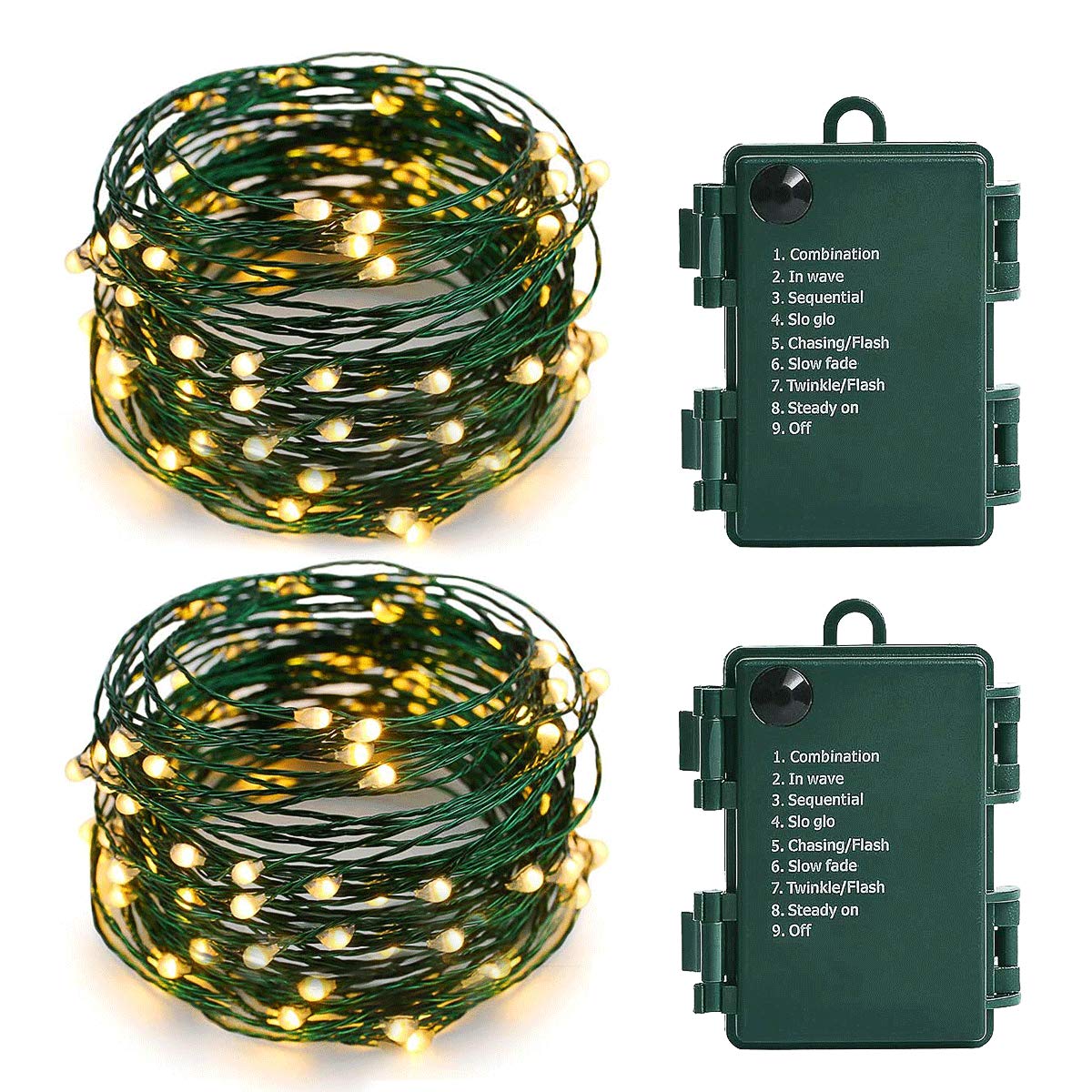 MASHANG front packaging showing two 18ft warm white LED strands and features