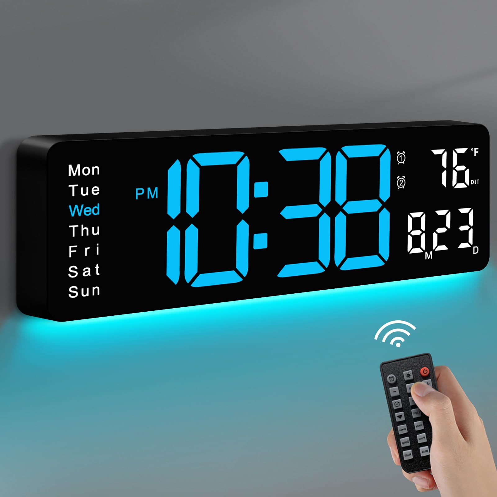 MASHI front display showing large clear time and date for easy reading