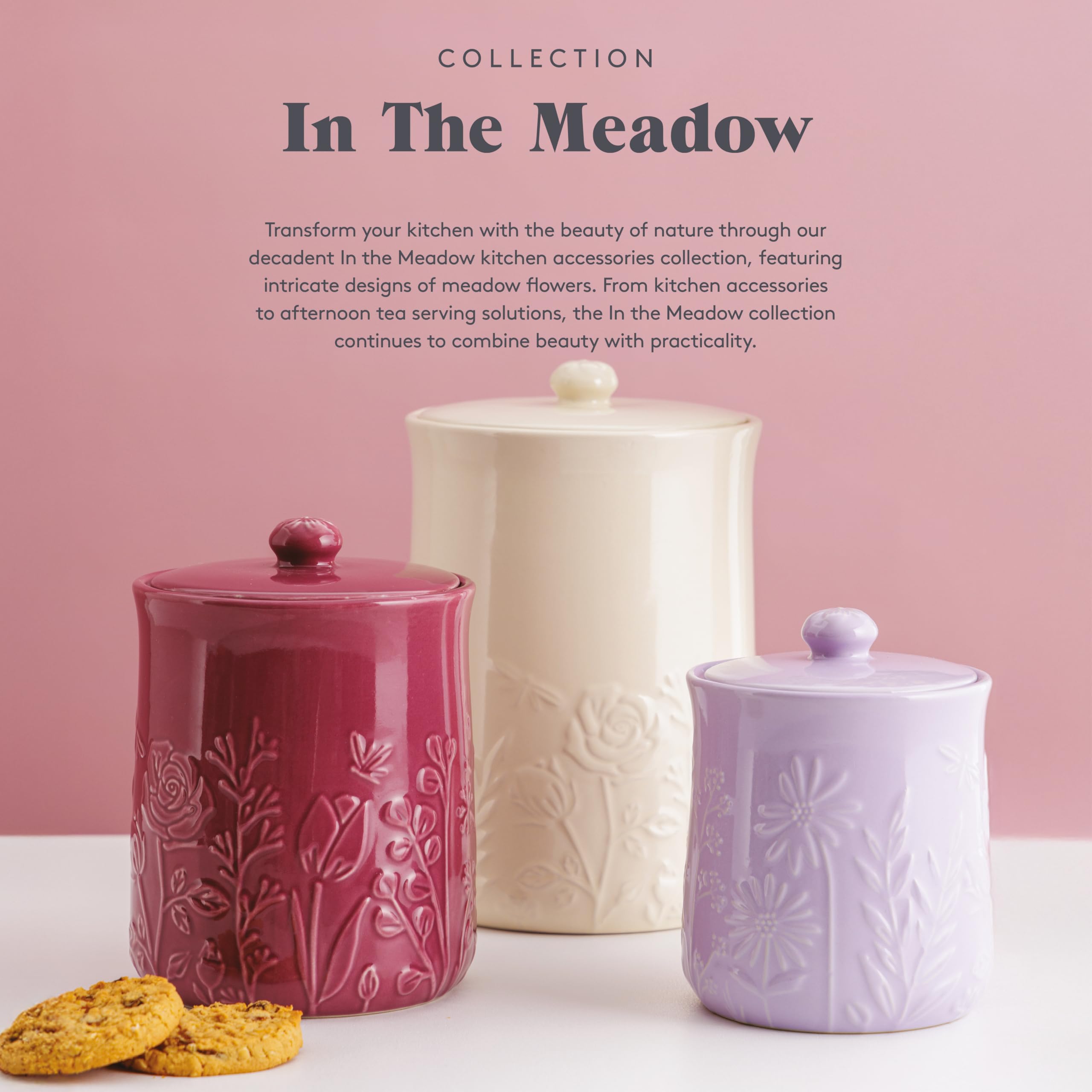 Mason Cash stacked on open shelf as decorative kitchen display