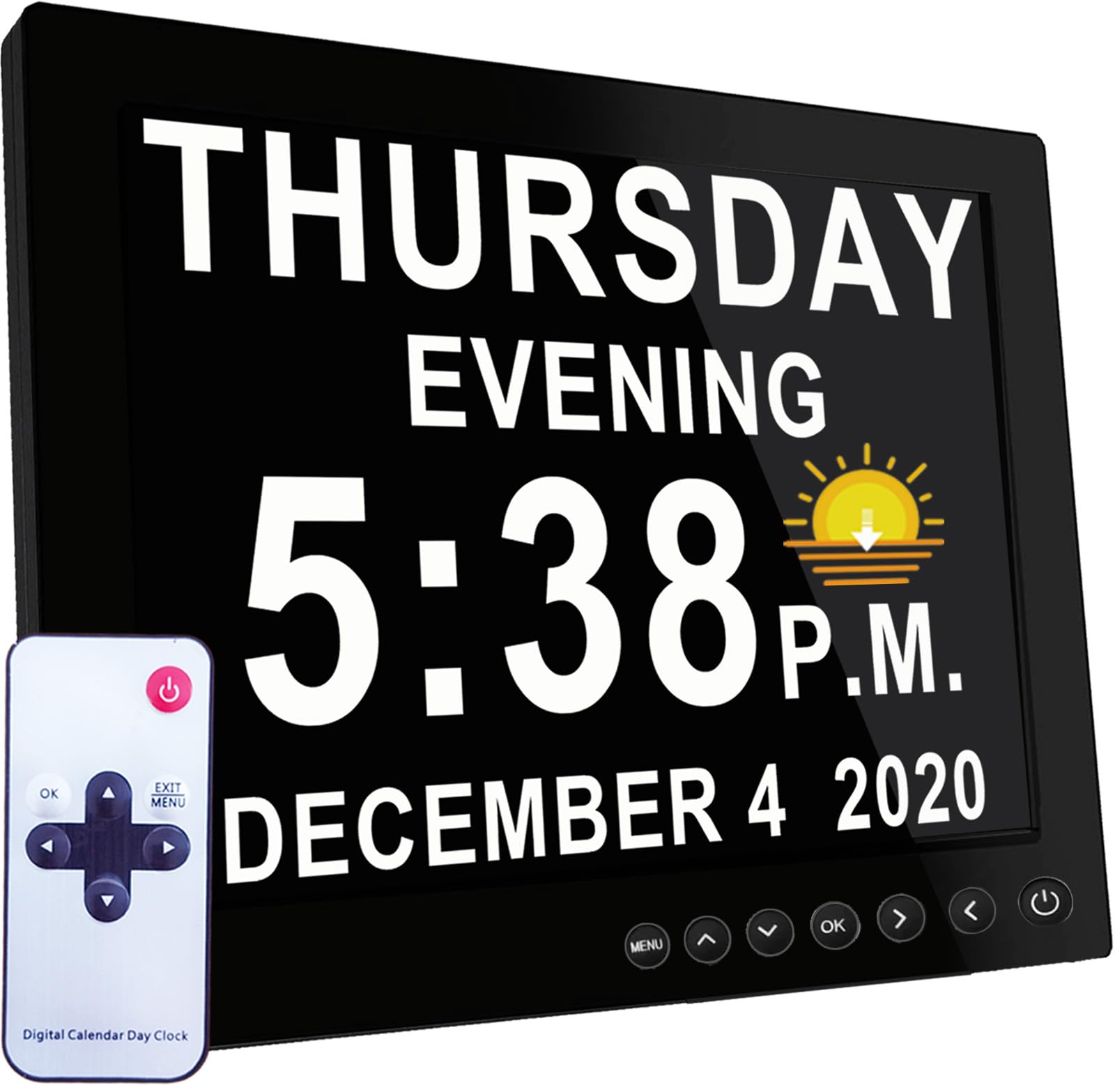 MASSII front display showing large time and date for quick recognition