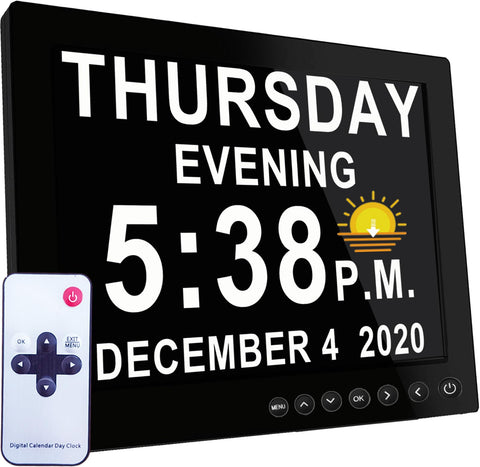MASSII front display showing large time and date for quick recognition