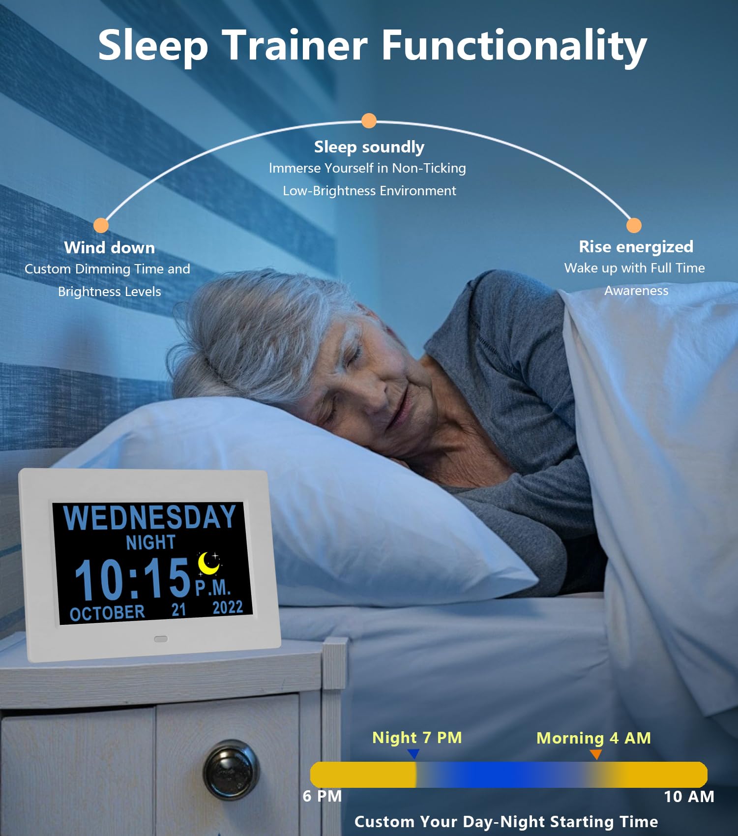 MASSII in bedroom demonstrating sleep-trainer features helping establish routine