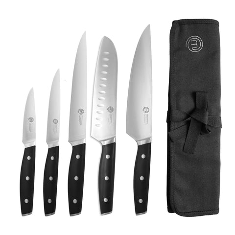 MasterChef front packaging showing five-piece set and canvas roll for easy identification and storage