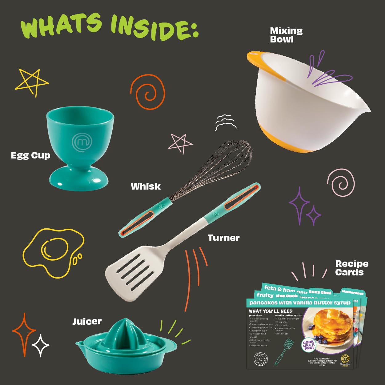 MasterChef Junior whisk handle detail highlighting non-slip grip for safer mixing