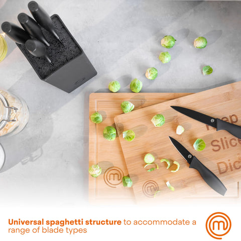 MasterChef chef slicing tomato showing clean cuts and reduced sticking benefit