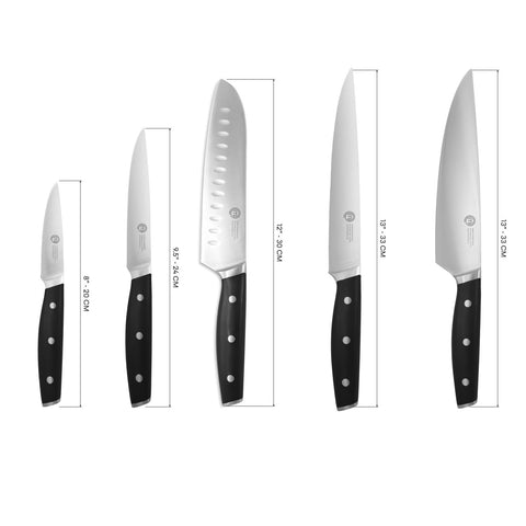 MasterChef knife set displayed in a kitchen lifestyle scene highlighting professional quality