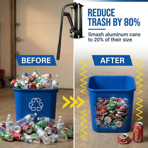 MasterCrush crushing an aluminum can to save bin space quickly