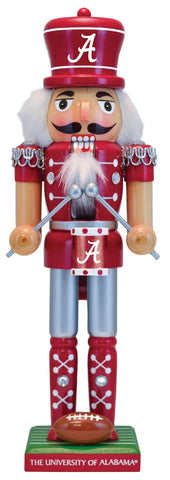 Masterpieces Alabama nutcracker front view showing team colors and logos, perfect for display
