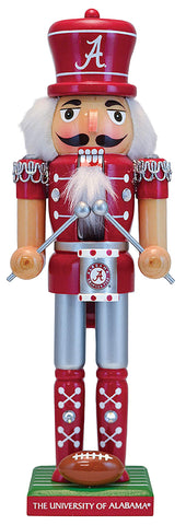 Masterpieces Alabama nutcracker next to a ruler showing 12-inch height for scale and placement