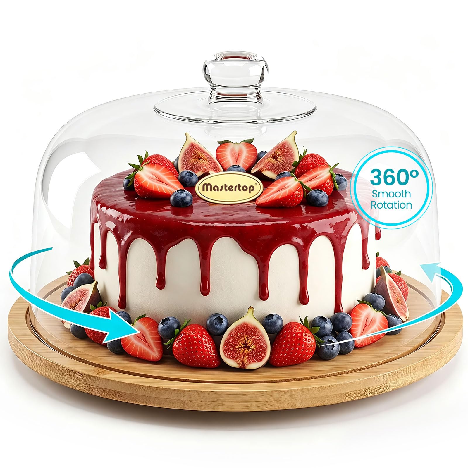 MASTERTOP front view showing 12-inch cake stand for elegant displays