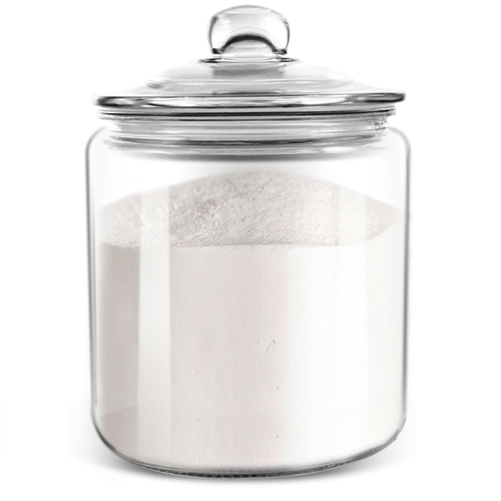 Masthome front view glass jar showing clear contents and neat display